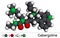 Cabergoline molecule. It is drug, ergot derivative, dopamine receptor, prolactin inhibitor. Molecular model. 3D rendering