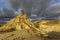 Cabezo de Castildetierra sandstone formation in Bardenas Reales semi-desert natural region in Spain