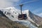 The cabin of Aiguille du Midi cable car, France