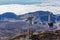 Cabin cableway on the island of Tenerife for the ascent and descent of tourists on the volcano Teide.