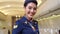 Cabin crew or air hostess working in airplane