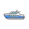 cabin cruiser boat color icon vector illustration