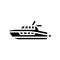 cabin cruiser boat glyph icon vector illustration