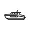 cabin cruiser boat line icon vector illustration