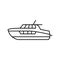 cabin cruiser boat line icon vector illustration