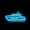 cabin cruiser boat neon glow icon illustration