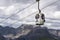 Cabin lift in mountain bikepark Mottolino on 3 August 2016 in Livigno, Italy.