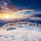 Cabin in the mountains in winter