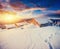 Cabin in the mountains in winter