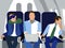 The cabin, passengers of the flight. In minimalist style. Cartoon flat raster
