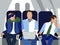 The cabin, passengers of the flight. In minimalist style. Cartoon flat vector