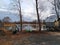 Cabin on the river in the fall