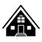 Cabin solid icon. Hut vector illustration isolated on white. Gable roof cottage glyph style design, designed for web and