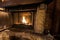 Cabin warm fireplace