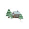 Cabin winter color icon. Elements of winter wonderland multi colored icons. Premium quality graphic design icon on white