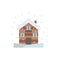 Cabin winter snow color icon. Elements of winter wonderland multi colored icons. Premium quality graphic design icon on white