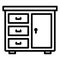 Cabinet, chest of drawers victor icon can be easy use and modify