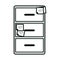 Cabinet with memos office supply stationery work linear style icon