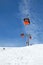 Cabins of cable car against blue sky