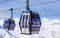 Cabins cableway ski resort of Val Thorens