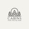 Cabins outdoor line art logo vector illustration design template