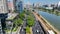 Cable Bridge At Downtown In Sao Paulo Brazil.