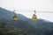 Cable car above hill forest in Vietnam