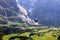 Cable car against scenic view at Grindelwald, Switzerland