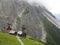 Cable car in alpine landscape