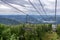 Cable car in the Altai mountains in summer