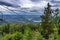 Cable car in the Altai mountains in summer