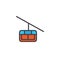 Cable car cabin filled outline icon