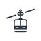 Cable car cabin icon vector sign and symbol isolated on white ba
