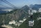 The cable car carrying passengers on top of the Pao de AÃ§ucar (