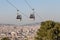 Cable car between coast and Montjuic hill, Barcelona