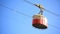 Cable car. Funicular close-up. red