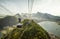 Cable car going to Sugarloaf mountain in Rio de Janeiro