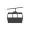 Cable car icon vector, filled flat sign, solid pictogram isolated on white.