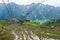 Cable car at japan alps tateyama kurobe alpine route