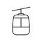 Cable Car Line Icon. Cablecar for Mountain Ski Linear Pictogram. Gondola, Funicular, Cableway, Lift Outline Symbol