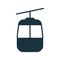 Cable Car for Mountain Ski Silhouette Icon. Gondola, Funicular, Cableway, Lift Glyph Pictogram. Cablecar Symbol. Ropeway