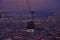 Cable car night view, Overlooking of salta city, argentina