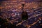 Cable car night view, Overlooking of salta city, argentina