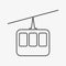 Cable car outline vector icon. Cablecar pictogram