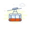 Cable car outline vector illustration. Gondola lift line icon