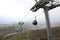 Cable car and pole in the city of Ordu