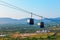 Cable car in Pushkar aerial panoramic view