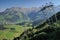 Cable car pylon in mount titlis