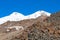 Cable car on the ski resort in the winter mountains. Elbrus, Caucasus