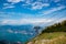 Cable car on the top of Monte Baldo mountain in Malcesine.